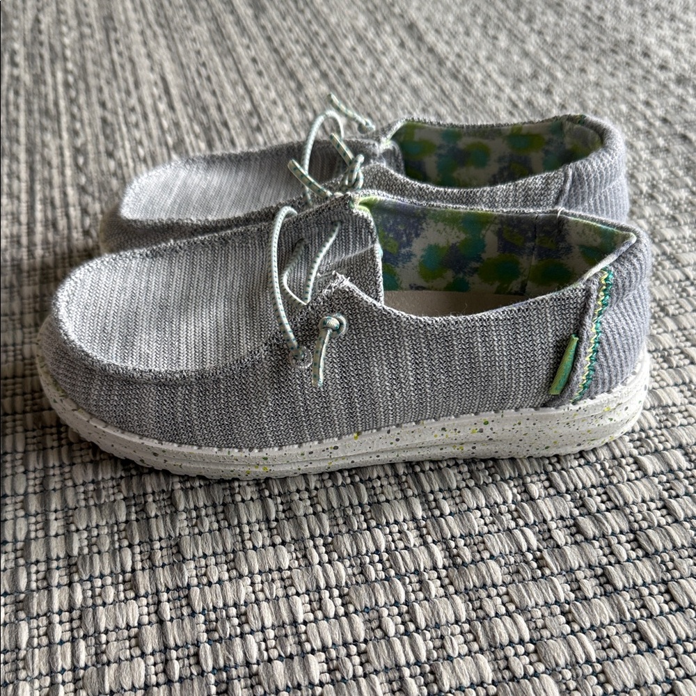 Hey Dude Kids Light Gray Moccasins - Picture 2 of 5